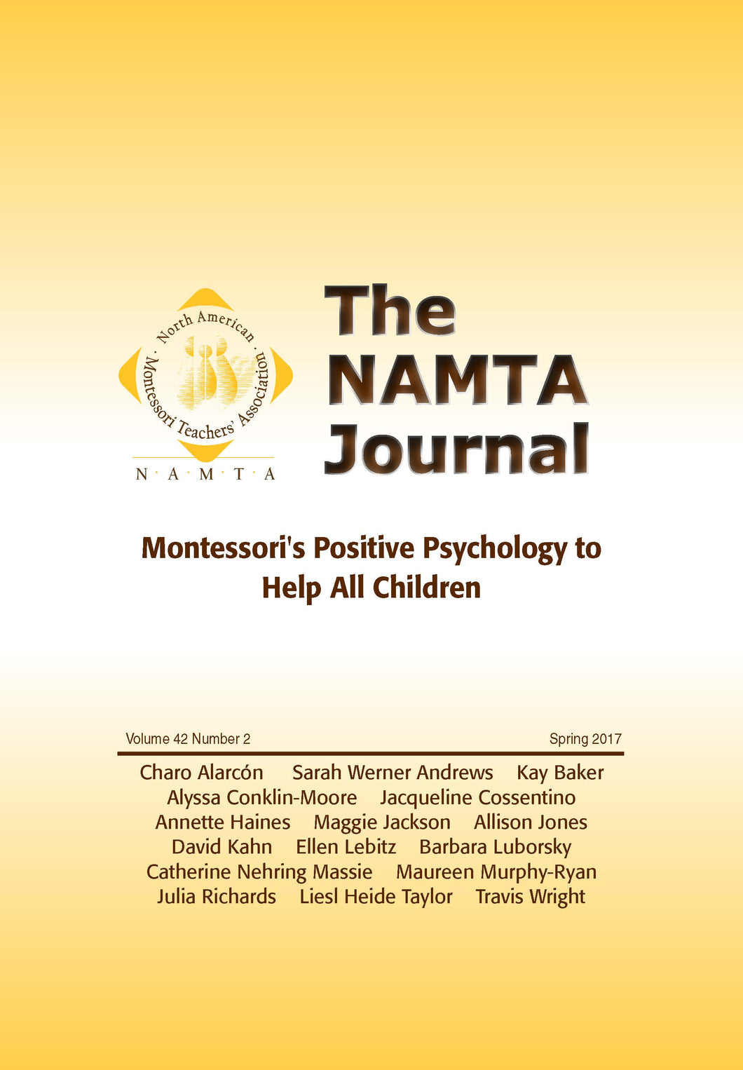 Vol 42, No 2: Montessori's Positive Psychology to Help All children